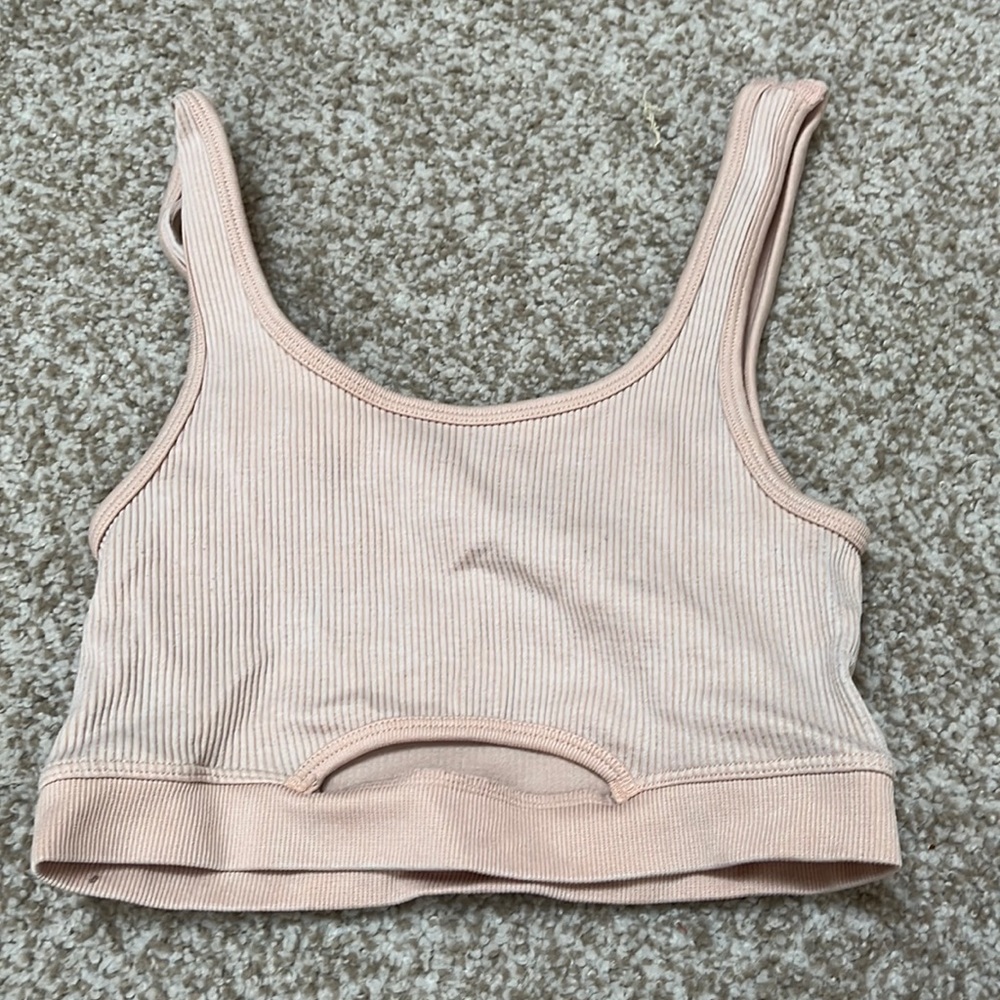 Salmon Cutout crop top